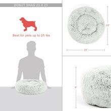 Load image into Gallery viewer, Shag Donut Round Dog Bed Luxury Plush Cuddler Pillow