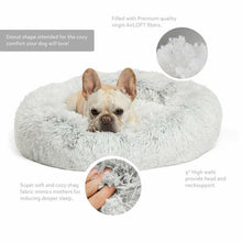 Load image into Gallery viewer, Shag Donut Round Dog Bed Luxury Plush Cuddler Pillow