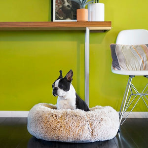taupe plush pillow